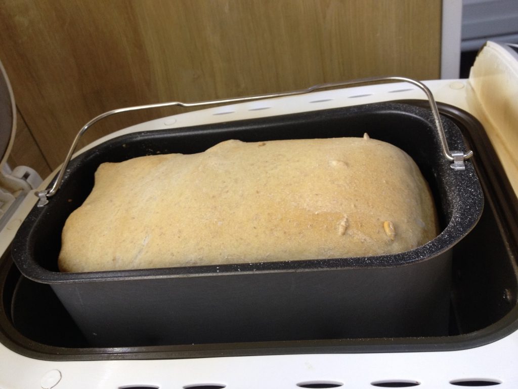 Finished sourdough bread in bread machine