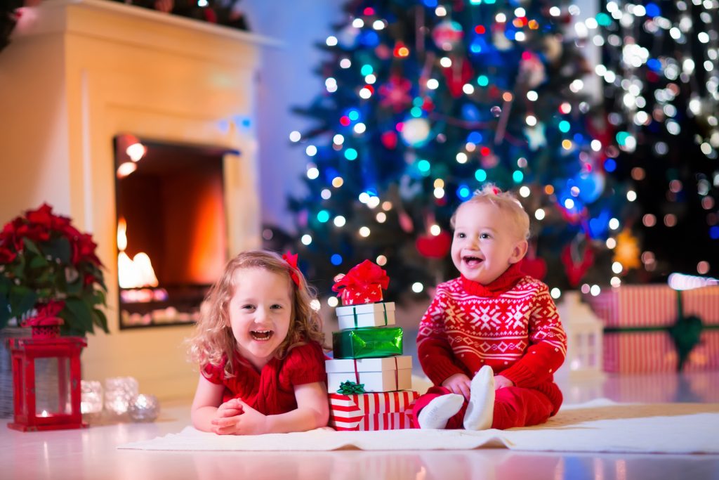 Happy children at Christmas time