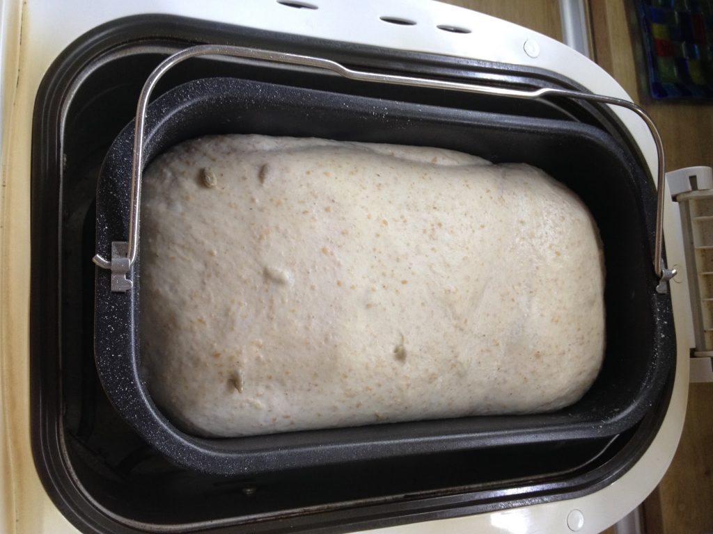 Sourdough bread mixture ready for baking