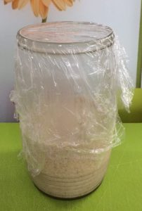 Sourdough in a glass jar